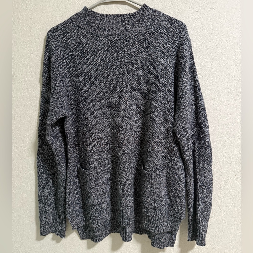 Halogen Gray Marled Knit Sweater with Pockets | Size M